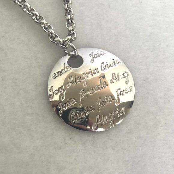 Sterling Silver 925 Engraved Joy Alegria Joie Gioja Rolo Chain Bracelet 7.25" - Picture 12 of 16